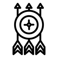 Poster - Aim arrow icon outline vector. Target dart. Hit goal