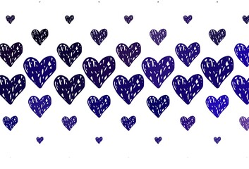 Poster - Light Purple, Pink vector background with hearts.