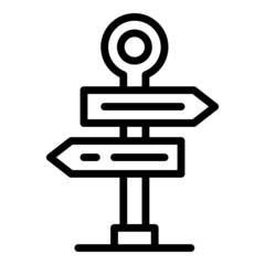 Poster - Travel indicator icon outline vector. Road direction. Board arrow