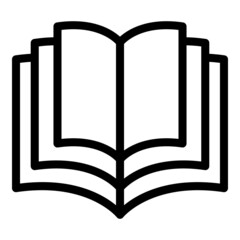 Poster - Opened book icon outline vector. Library literature. Paper dictionary