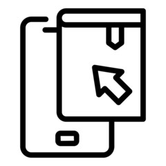 Poster - Tablet book icon outline vector. Digital library. Online course