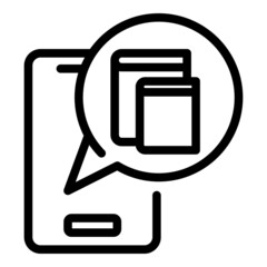Poster - Mobile ebook icon outline vector. Download book. Digital library