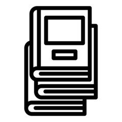 Canvas Print - Library book icon outline vector. Study literature. School bookstore