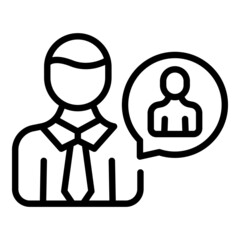 Poster - Customer service icon outline vector. Help center. Support operator