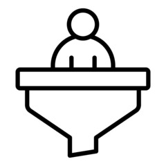 Poster - Customer funnel icon outline vector. Lead conversion. Market filter