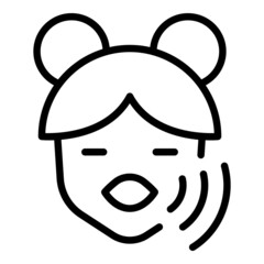 Sticker - Kid articulation icon outline vector. Speech development. Preschool therapy