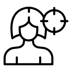 Poster - Focusing target icon outline vector. Focus aim. Strategy challenge