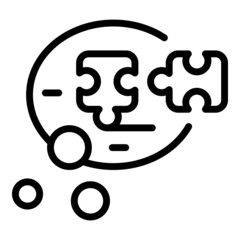 Poster - Puzzle solution icon outline vector. Business piece. Teamwork challenge