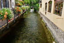 Annecy, France. Along The River In The Old Town. July 28, 2021.