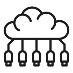 Poster - Memory cloud icon outline vector. Data server. Transfer backup