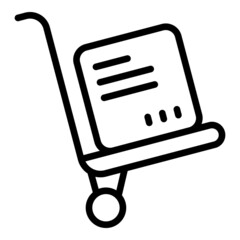 Poster - Cart package icon outline vector. Cargo delivery. Shipping service
