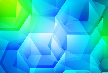 Wall Mural - light blue, green vector layout with hexagonal shapes.