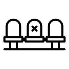 Chair distance icon outline vector. Social safety. Avoid public