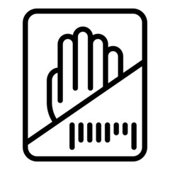 Sticker - Hand recognition icon outline vector. Biometric scan. Sensor identification
