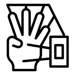 Poster - Hand identification icon outline vector. Scan fingerprint. Biometric verification