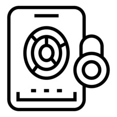 Poster - Finger padlock icon outline vector. Privacy lock. Access key