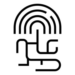 Poster - Digital signature icon outline vector. Id recognition. Biometric identification