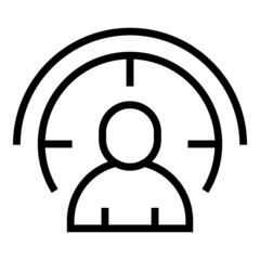 Poster - Face scanning icon outline vector. Scan recognition. Biometric id