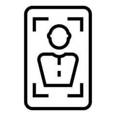 Poster - Face authorization icon outline vector. Biometric recognition. Identity verification