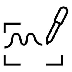Poster - Handwriting signature icon outline vector. Digital recognition. Online authorization