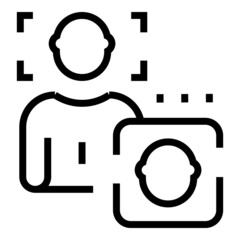 Poster - Face authorization icon outline vector. Detect identification. Biometric recognition