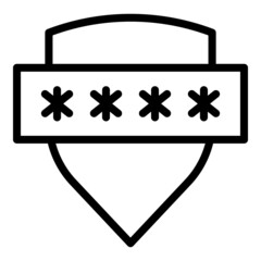 Poster - Password shield icon outline vector. Safety lock. Privacy guard