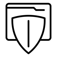 Poster - shield folder icon outline vector. storage file. safety data