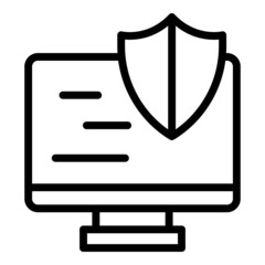 Poster - Active ativirus icon outline vector. Antivirus safety. Shield protection