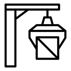 Poster - Factory assembly icon outline vector. Robot arm. Automated conveyor