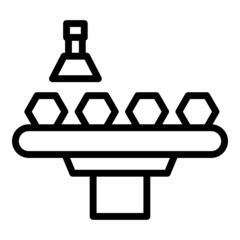 Poster - Smart conveyor icon outline vector. Factory process. Industry production