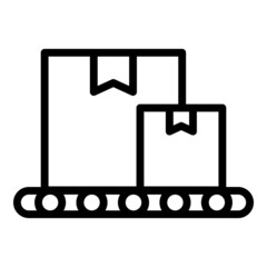 Poster - Packing process icon outline vector. Assembly conveyor. Production machinery