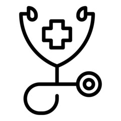 Poster - Stethoscope icon outline vector. Doctor tool. Medical nurse