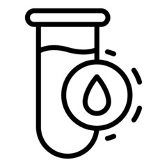 Poster - Blood test tube icon outline vector. Medical analysis. Laboratory flask