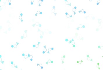 Poster - Light Blue, Green vector backdrop with lines, circles.
