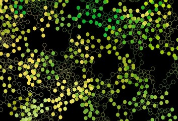 Poster - Dark Green, Yellow vector backdrop with artificial intelligence data.