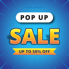 POP UP SALE BANNER TEXT EFFECT