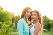 © Vagengeim - Mother with Daughter Teenager in summer setting sun. Trust relationships. Girl teen and woman. Authentic people portrait