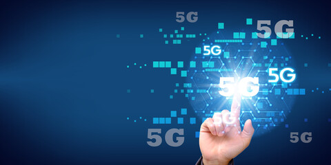 Poster - Touching global digital network and data customer connection, Social network, 5G technology
