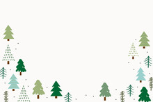 Christmas Tree Background Illustration , Vector Hand Drawn Elements