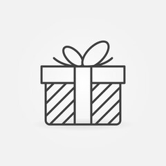 Aufkleber - Christmas Gift outline vector concept icon or sign