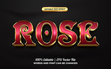 Premium rose luxury gold 3d editable text effect