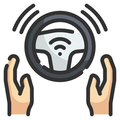 Wall Mural - autopilot line icon