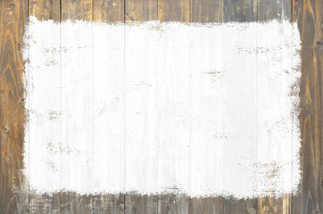 Wall Mural - White painted wood plank wall texture background. Frame made of wood painted with white paint.