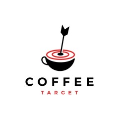 Wall Mural - coffee target arrow logo vector icon illustration