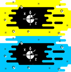 Poster - White Trigonometric circle icon isolated on black background. Vector