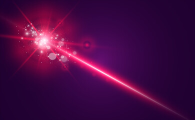 Poster - Abstract laser beam. Transparent isolated on black background. Vector illustration.	