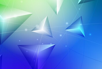 Poster - Light Blue, Green vector polygonal template.