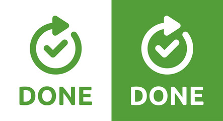 Aufkleber - Green tick button. Done icon