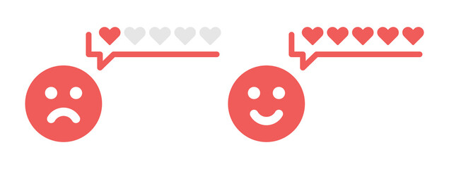 Poster - Feedback icon. Positive and negative opinion vector banner.