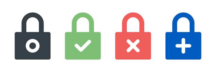 Aufkleber - Padlock icons set. Lock symbol